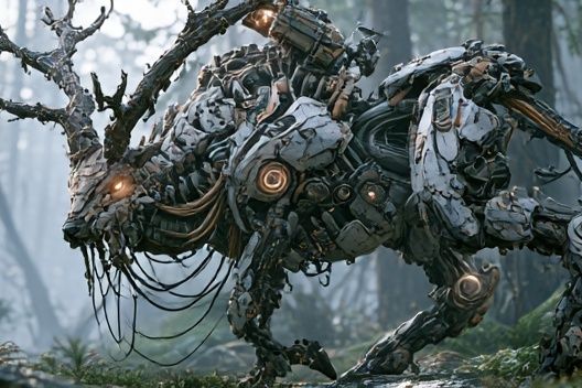Mechanical Stag Forest Print. poster — illustration art