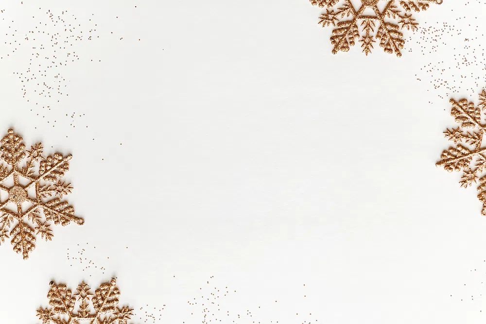 Festive golden snowflakes frame design. poster — illustration art