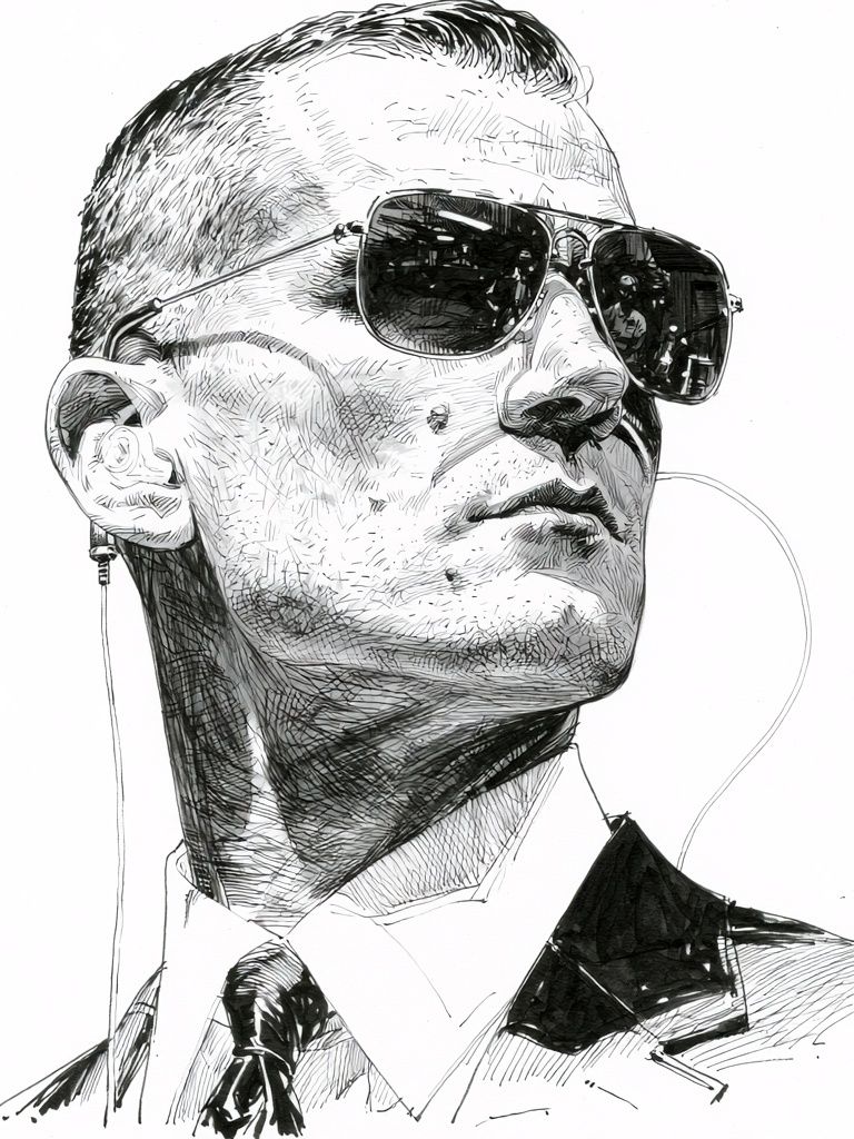 Sunglasses Portrait Illustration Poster. poster detail