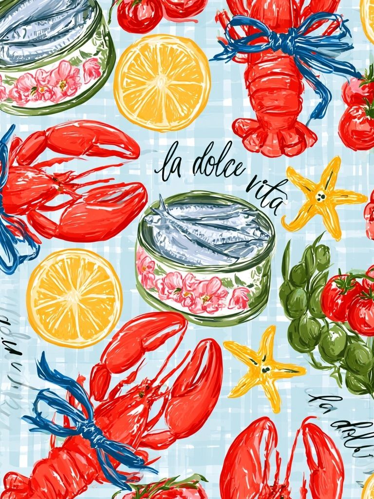 La Dolce Vita Seafood Print. poster detail