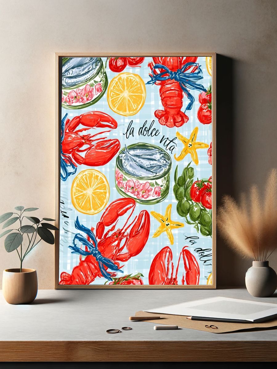La Dolce Vita Seafood Print. — room view 2