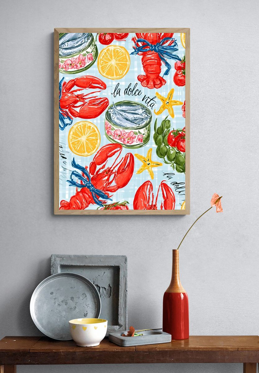 La Dolce Vita Seafood Print. — room view 3