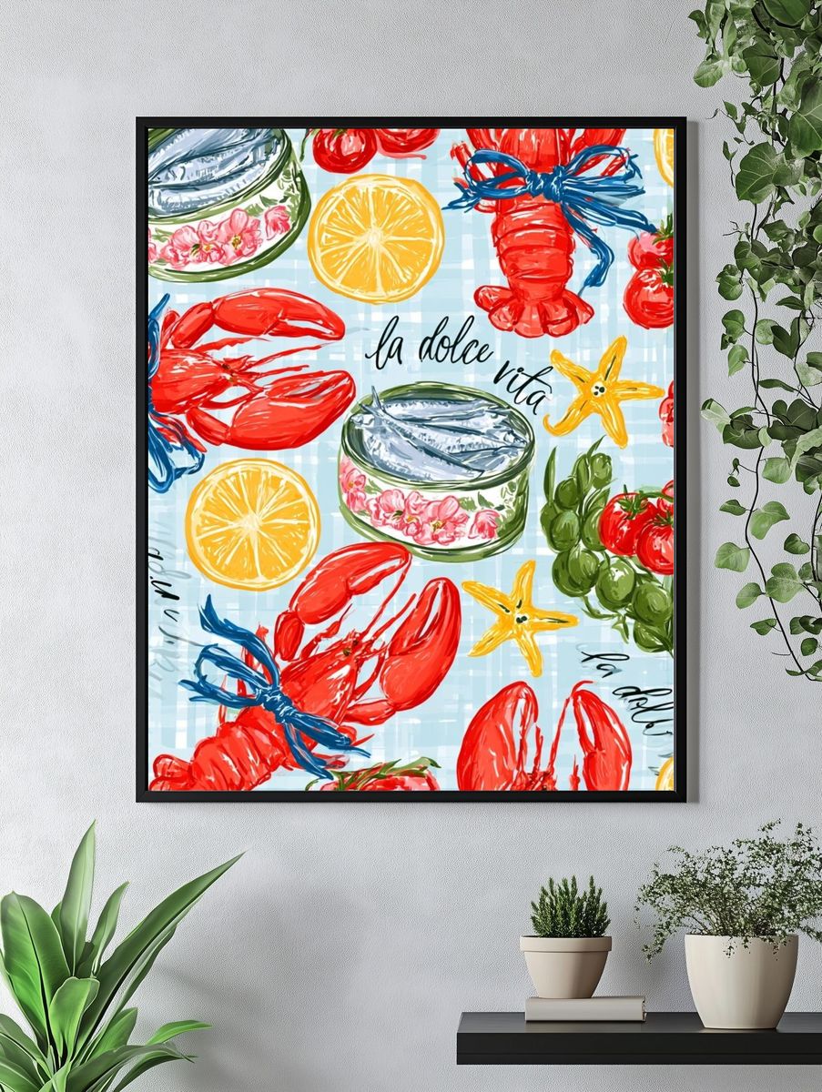 La Dolce Vita Seafood Print. — room view 4