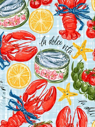 La Dolce Vita Seafood Print.