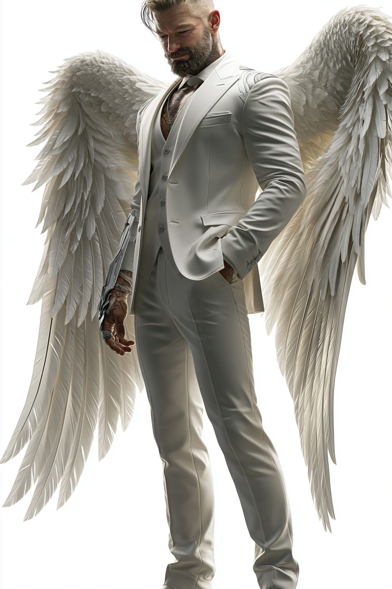 Angelic Man Portrait Print. poster detail