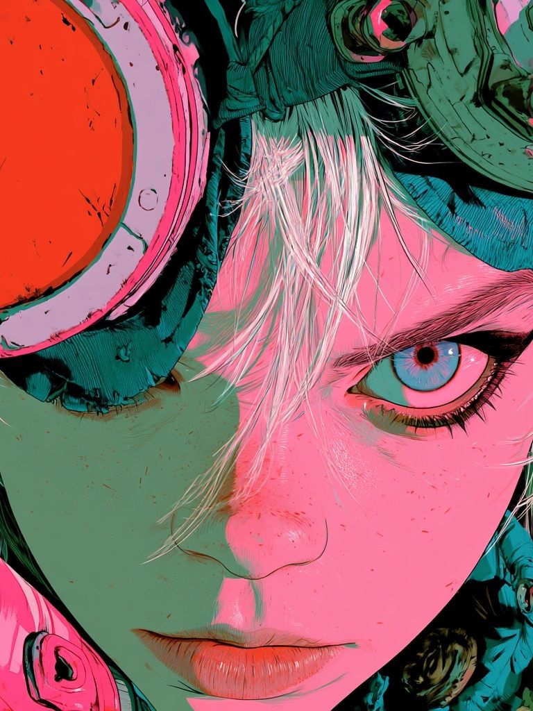 Cyberpunk Portrait Illustration Poster. poster — illustration art