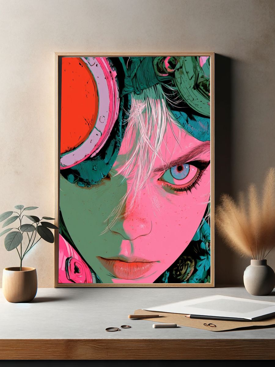Cyberpunk Portrait Illustration Poster. — room view 2