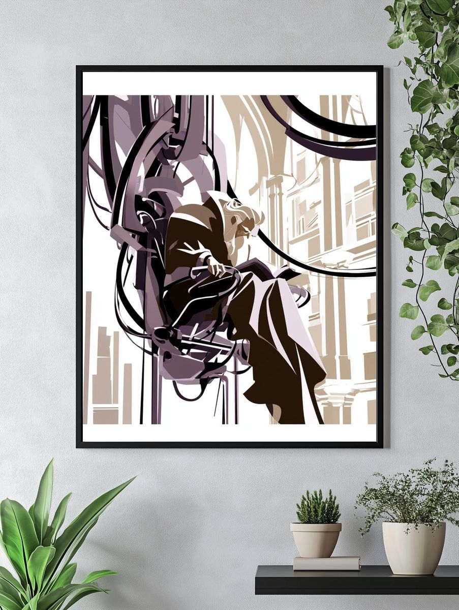 Abstract City Figure Illustration Poster. — room view 4