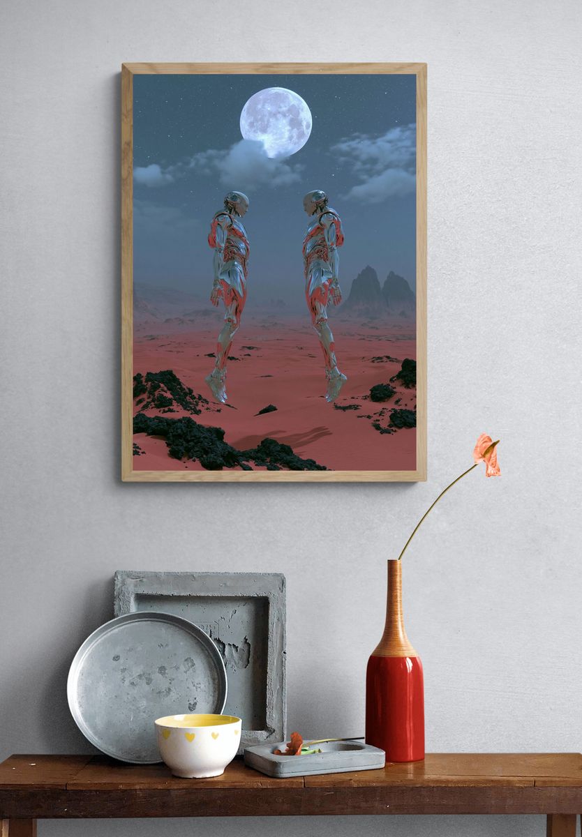 Moonlit Androids Sci-Fi Print. — room view 3