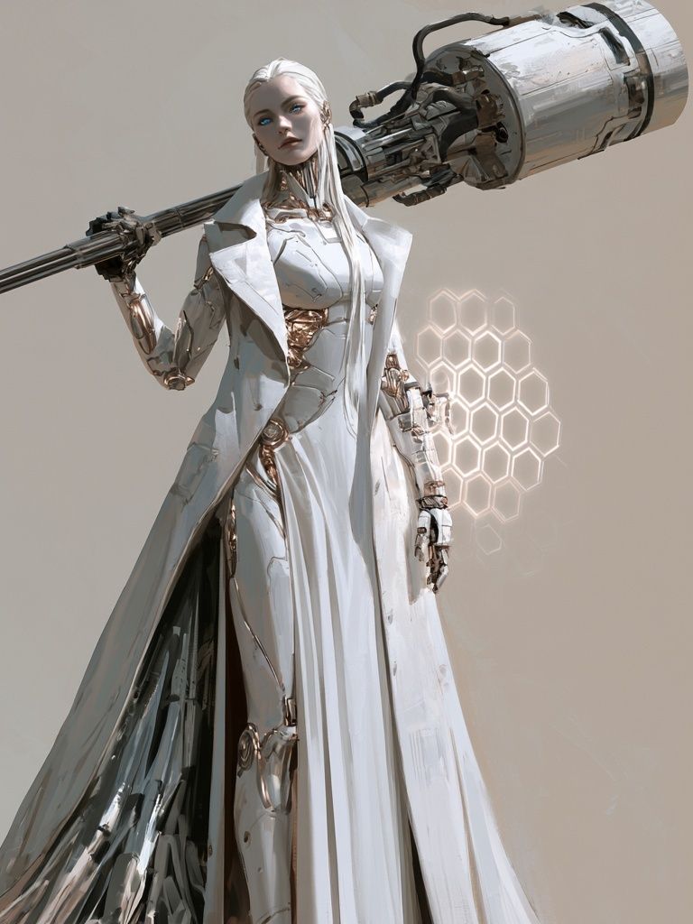 Cybernetic Warrior — Sci-Fi Print. poster — illustration art