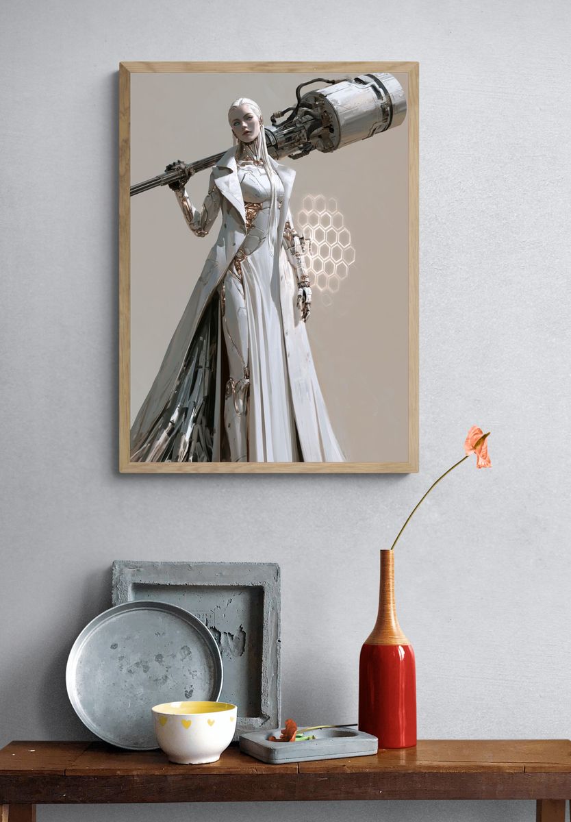 Cybernetic Warrior — Sci-Fi Print. — room view 3
