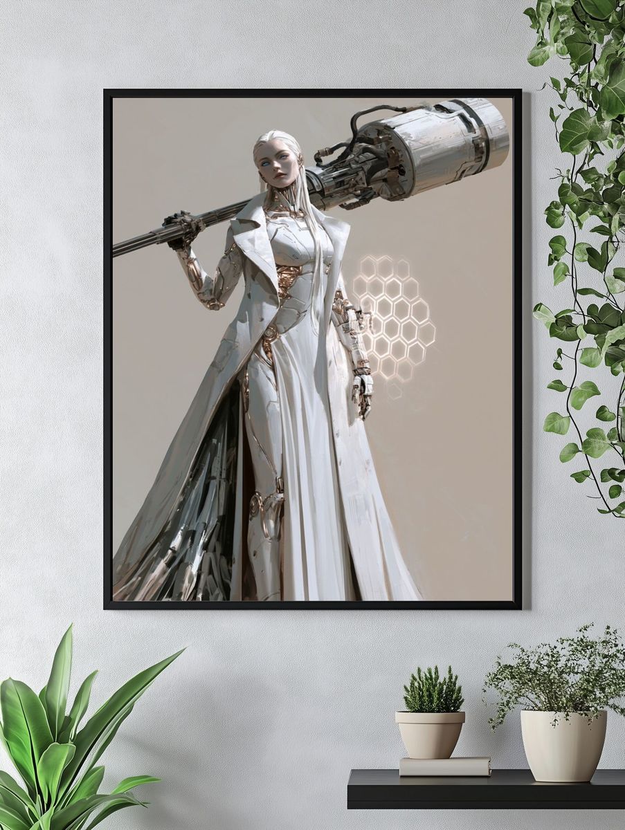 Cybernetic Warrior — Sci-Fi Print. — room view 4
