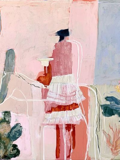 Pastel Cactus Figure Illustration Poster. poster print