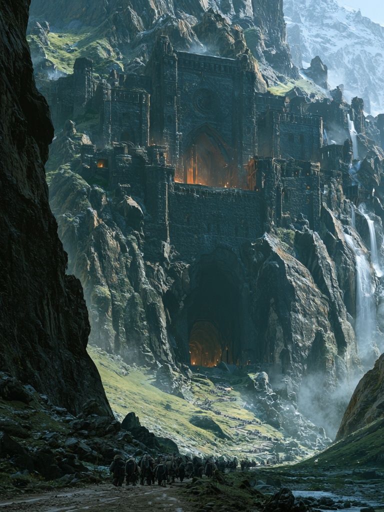 Mountain Fortress Fantasy Art Print. poster detail