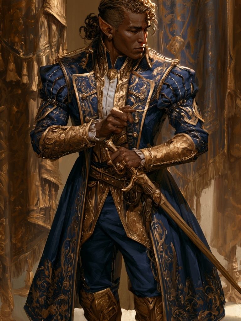 Elven Noble Portrait Print. poster — illustration art