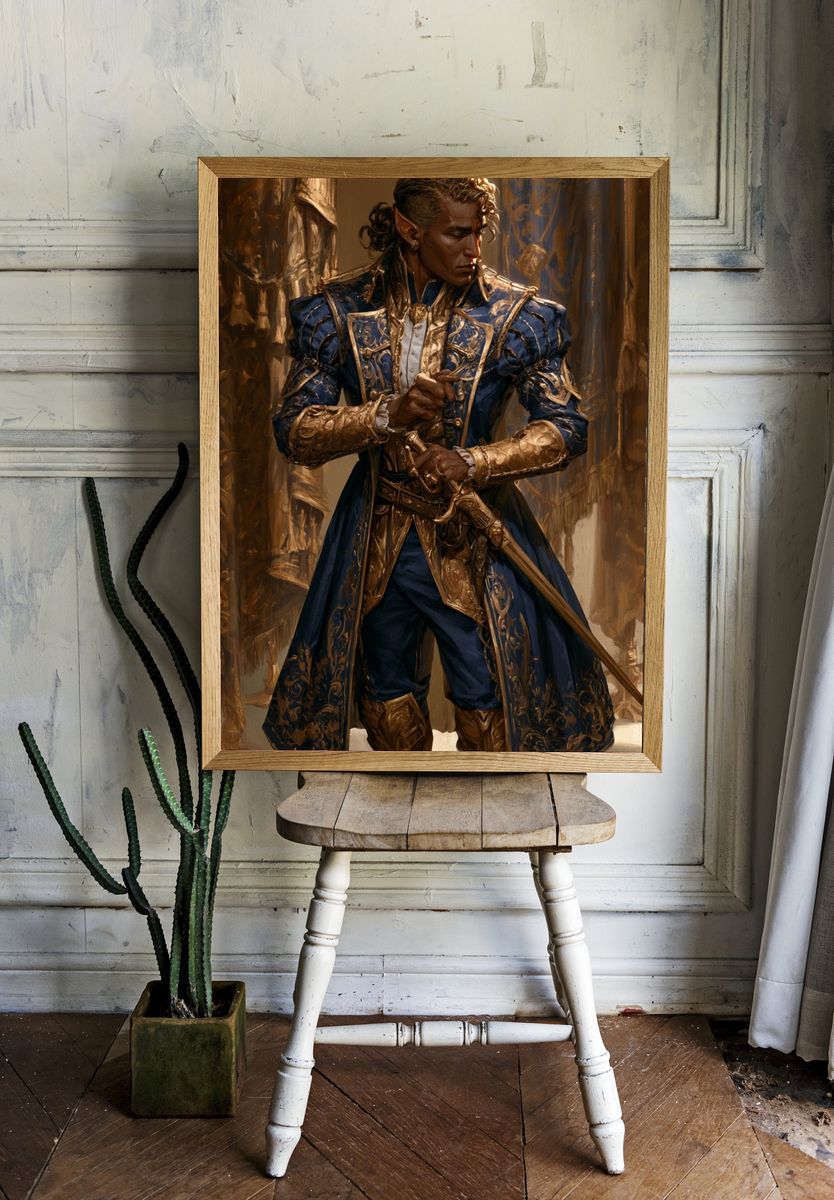 Elven Noble Portrait Print. — room view 1