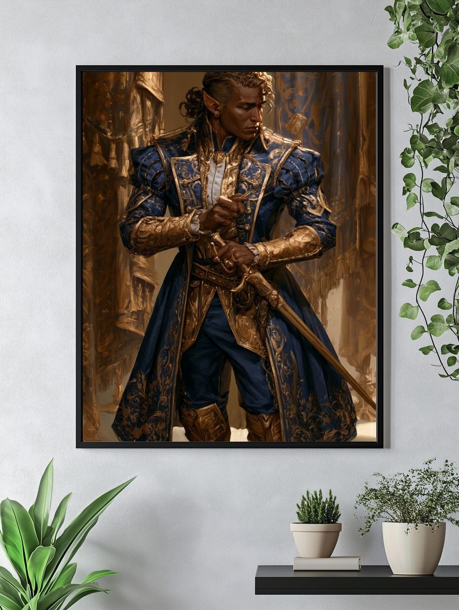Elven Noble Portrait Print. — room view 4