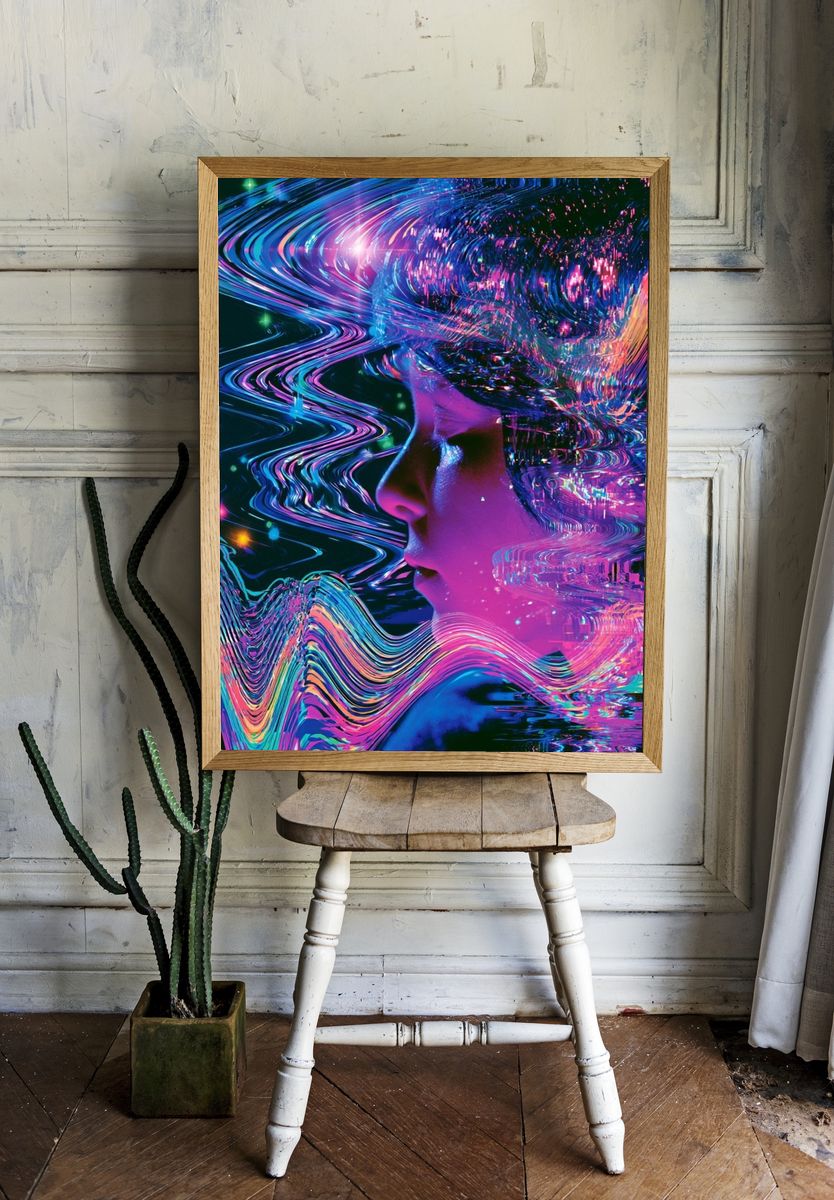 Neon Dream Portrait Poster. — room view 1