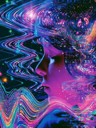 Neon Dream Portrait Poster.