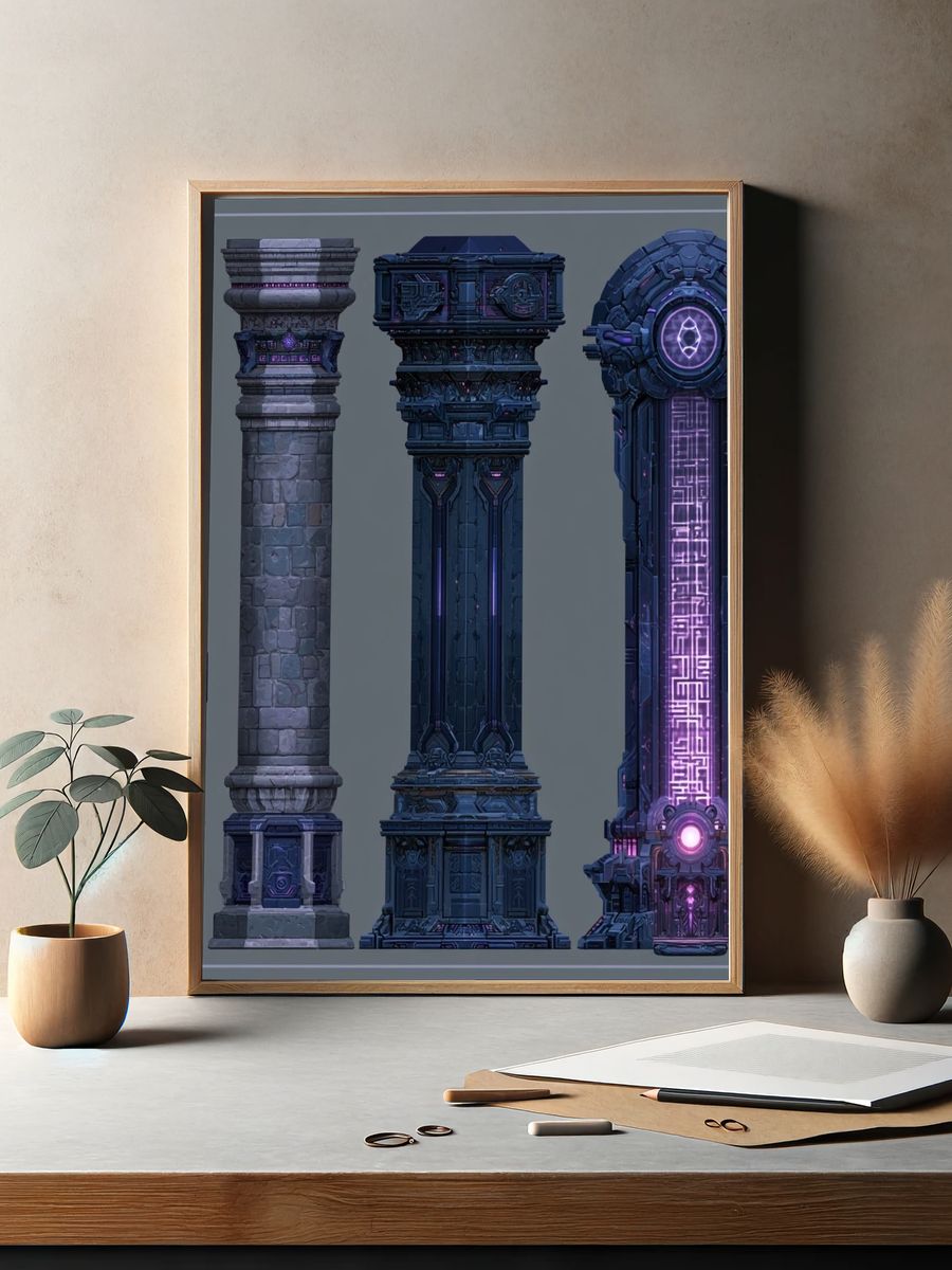 Arcane Sci-Fi Pillars Poster. — room view 2