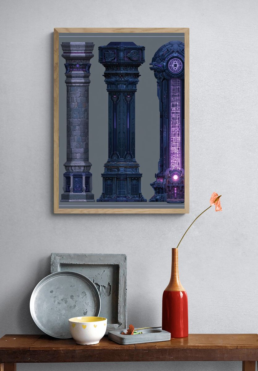 Arcane Sci-Fi Pillars Poster. — room view 3