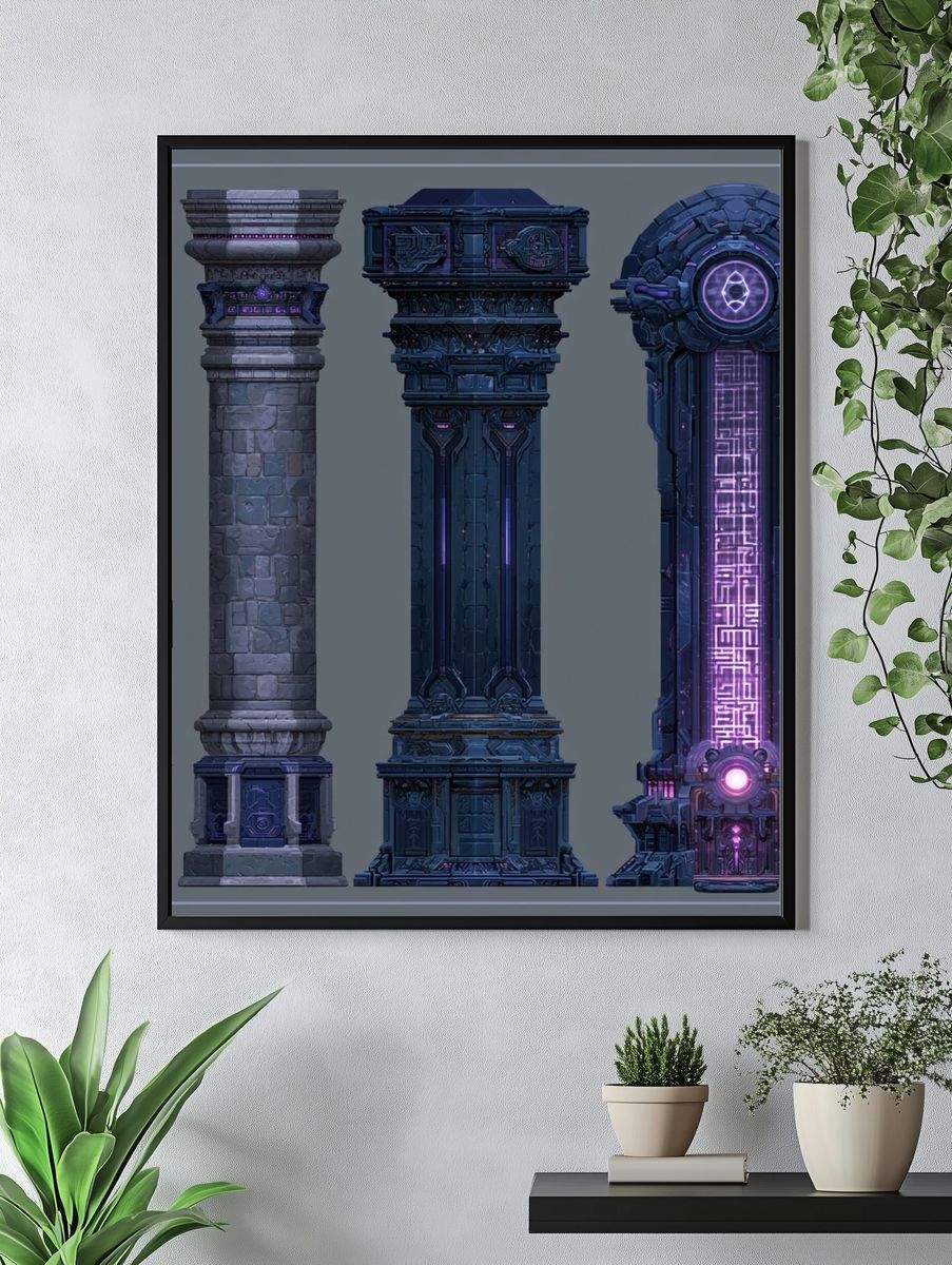Arcane Sci-Fi Pillars Poster. — room view 4