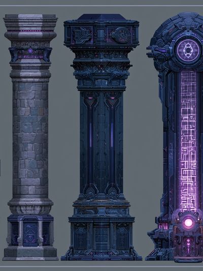Arcane Sci-Fi Pillars Poster. poster