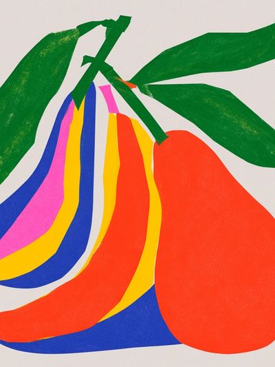 Colorful Pear Illustration Poster. poster