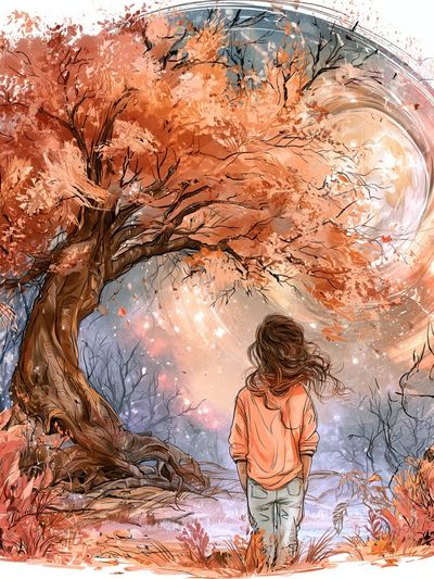 Autumn Dreamscape Illustration Poster.
