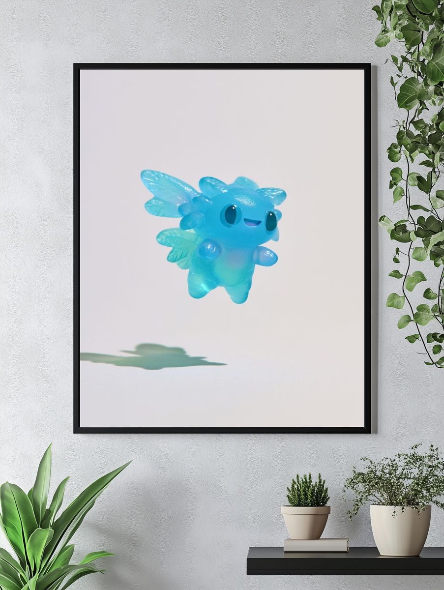 Blue Fairy Creature Illustration Print. — room view 4