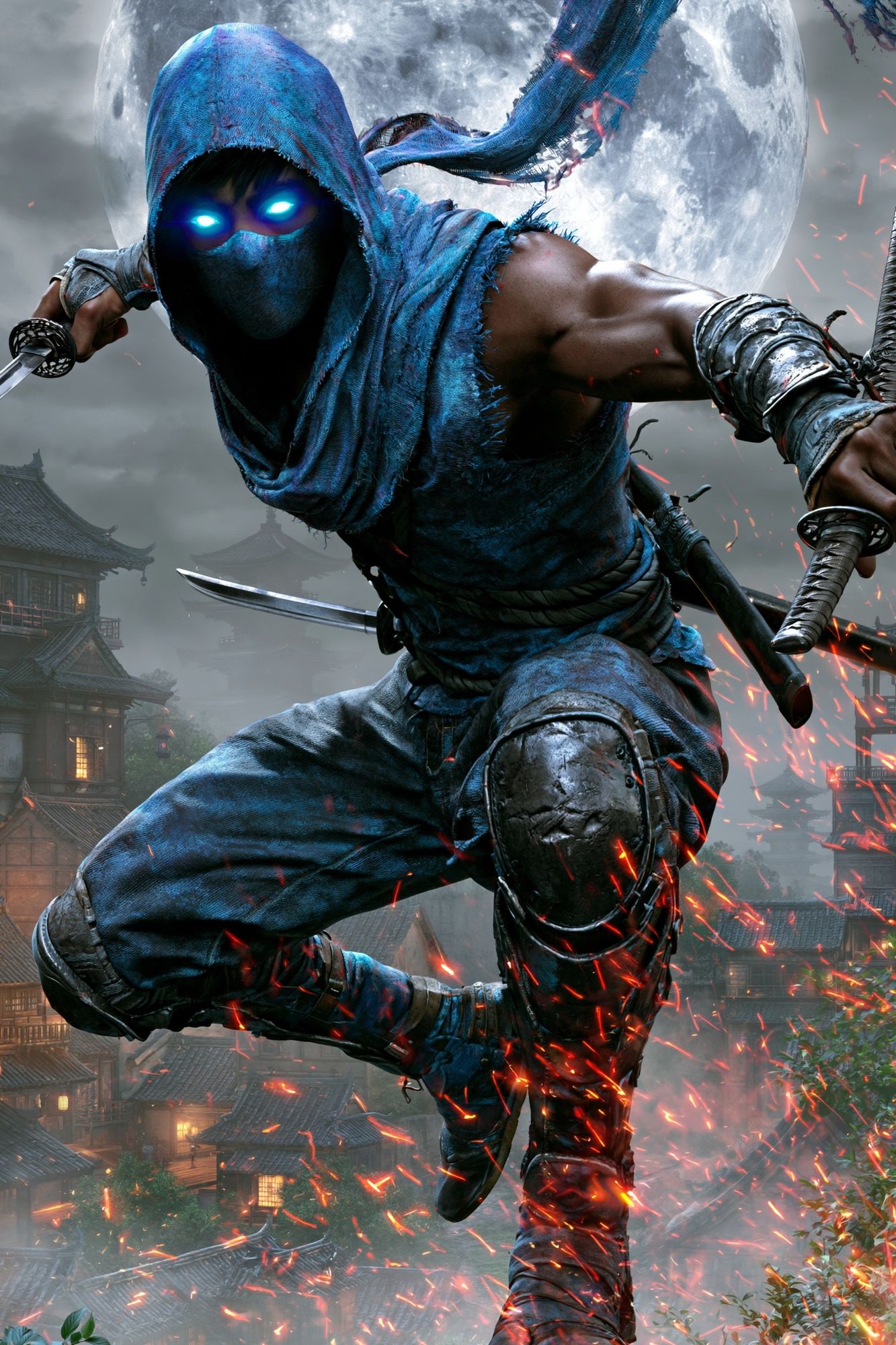Moonlit Ninja Assassin Illustration Poster. poster — illustration art