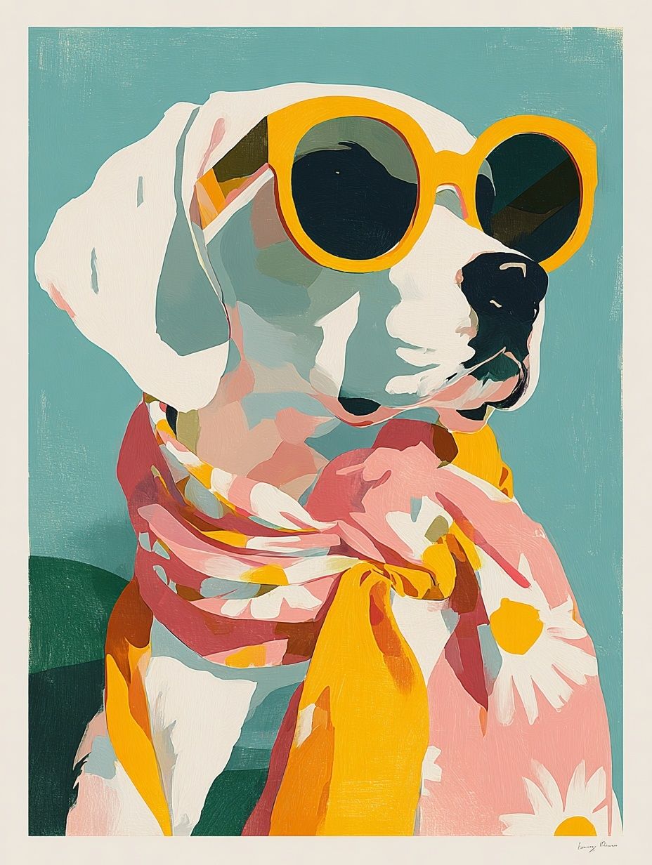 Dog in Sunglasses Illustration Poster. poster — illustration art