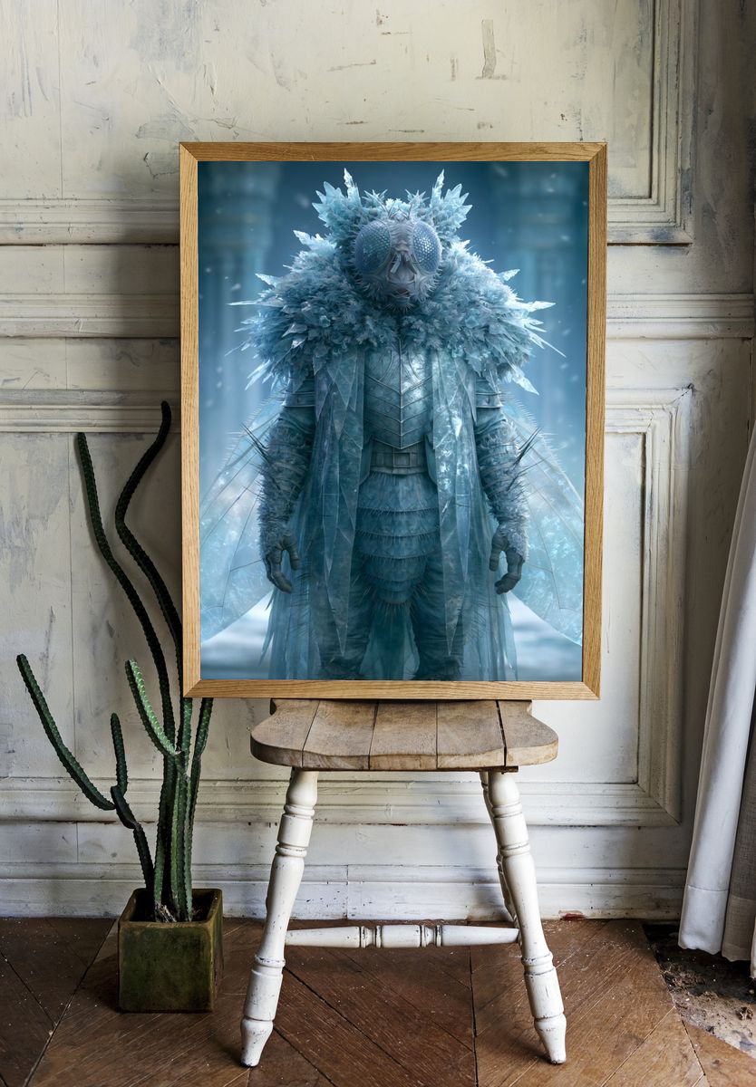 Ice Moth Fantasy Illustration Poster. — room view 1