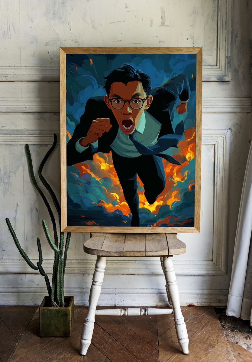Running Man Digital Art Poster. room preview