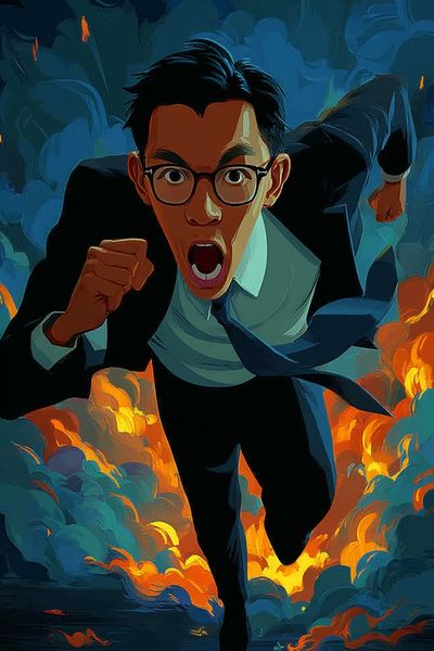 Running Man Digital Art Poster.