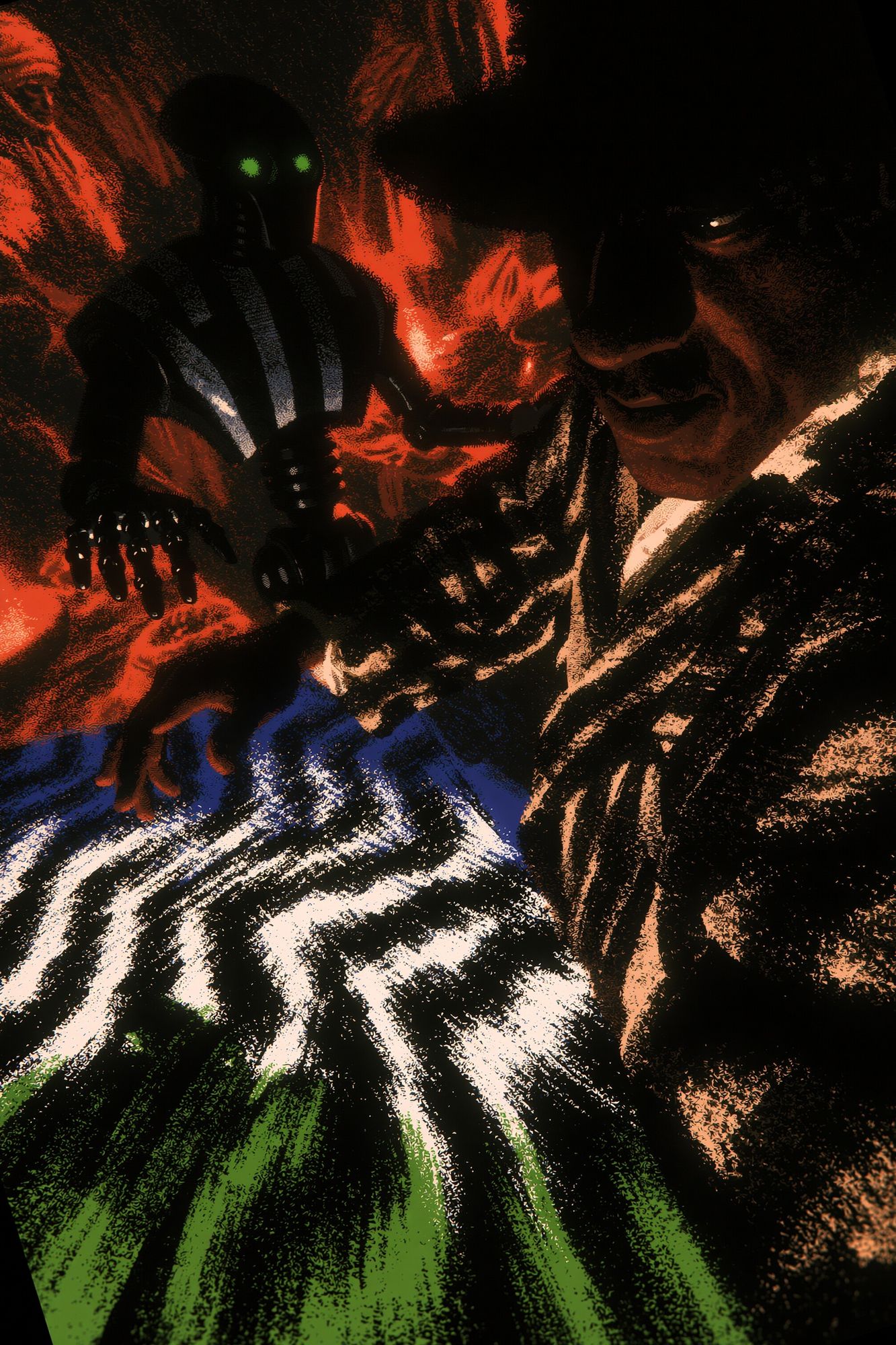 Dark Sci-Fi Figures Illustration Poster. poster — illustration art