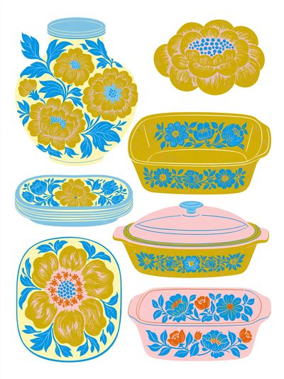 Floral Pottery Illustration Poster. poster