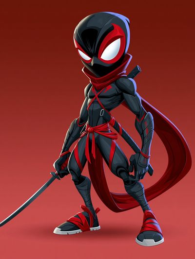 Masked Ninja Hero Illustration Poster. poster