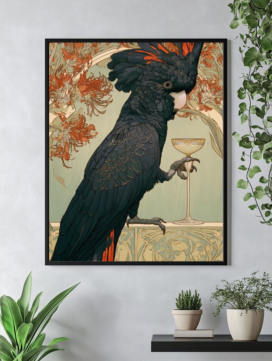 Cockatoo Art Nouveau Poster. — room view 4
