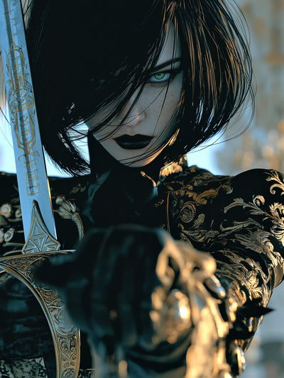 Dark Fantasy Warrior Portrait Poster. poster