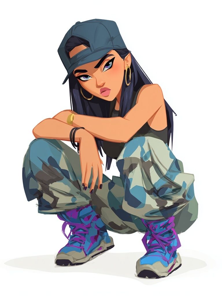 Streetwear Girl Illustration Poster. poster detail