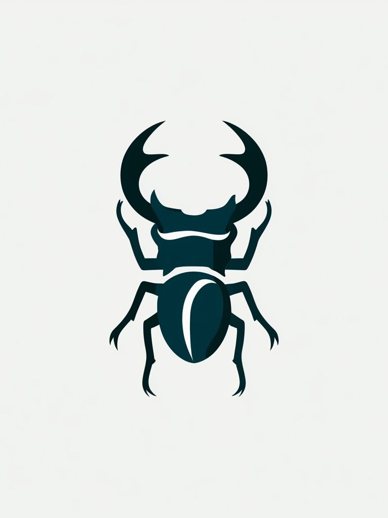 Stag Beetle Minimalist Poster. poster detail