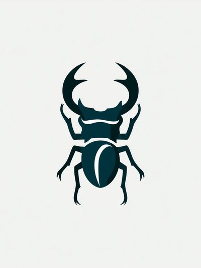 Stag Beetle Minimalist Poster.