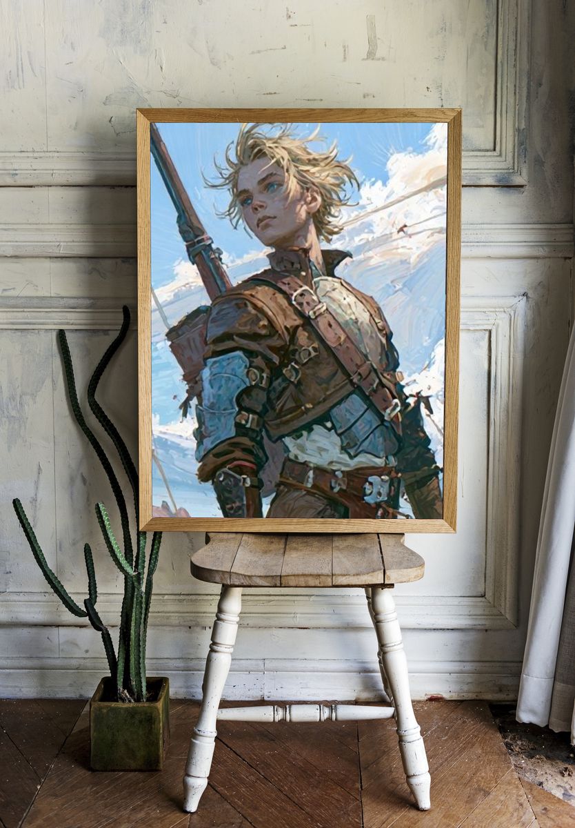 Windborne Archer Digital Art Poster. — room view 1