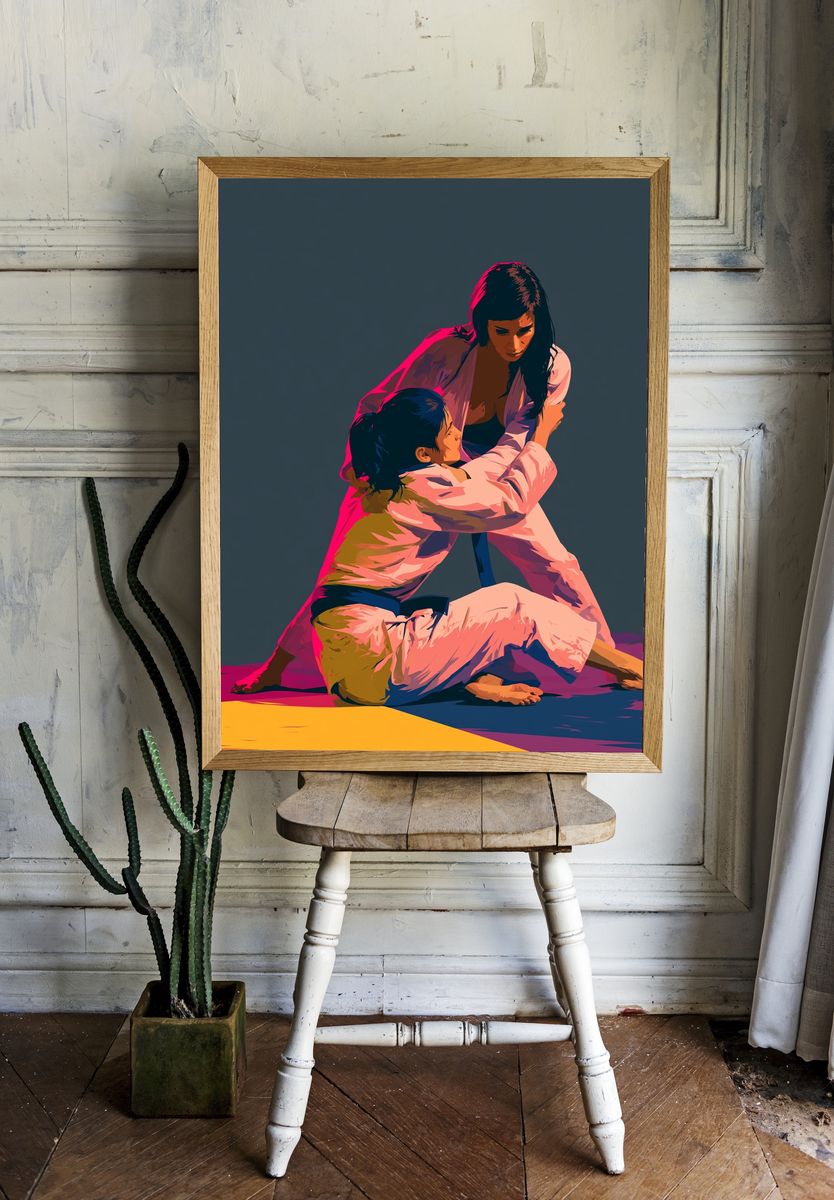 Judo Grapple Illustration Poster. room preview