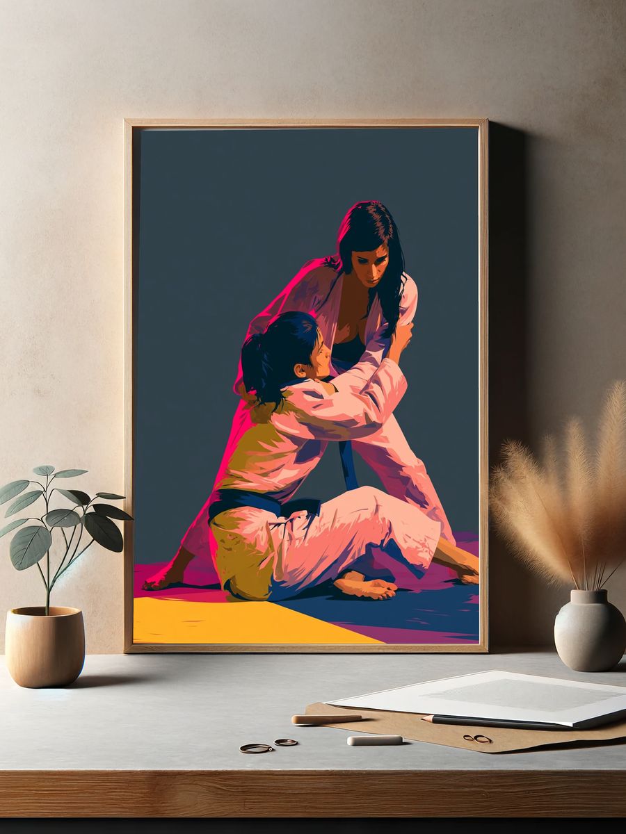 Judo Grapple Illustration Poster. — room view 2