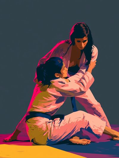Judo Grapple Illustration Poster.