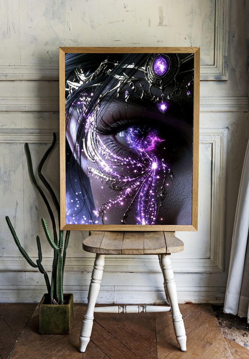 Cyberpunk Goddess Portrait Poster. — room view 1