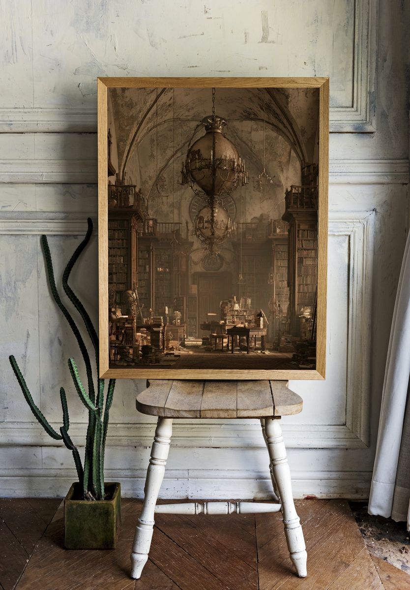 Enchanted Library Interior Poster. — room view 1