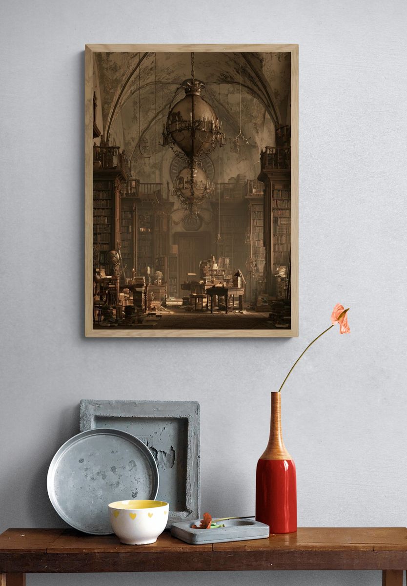 Enchanted Library Interior Poster. — room view 3
